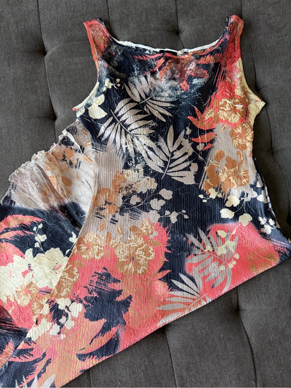 Komarov Y2K Floral and Lace Mixed Print Cocktail Dress